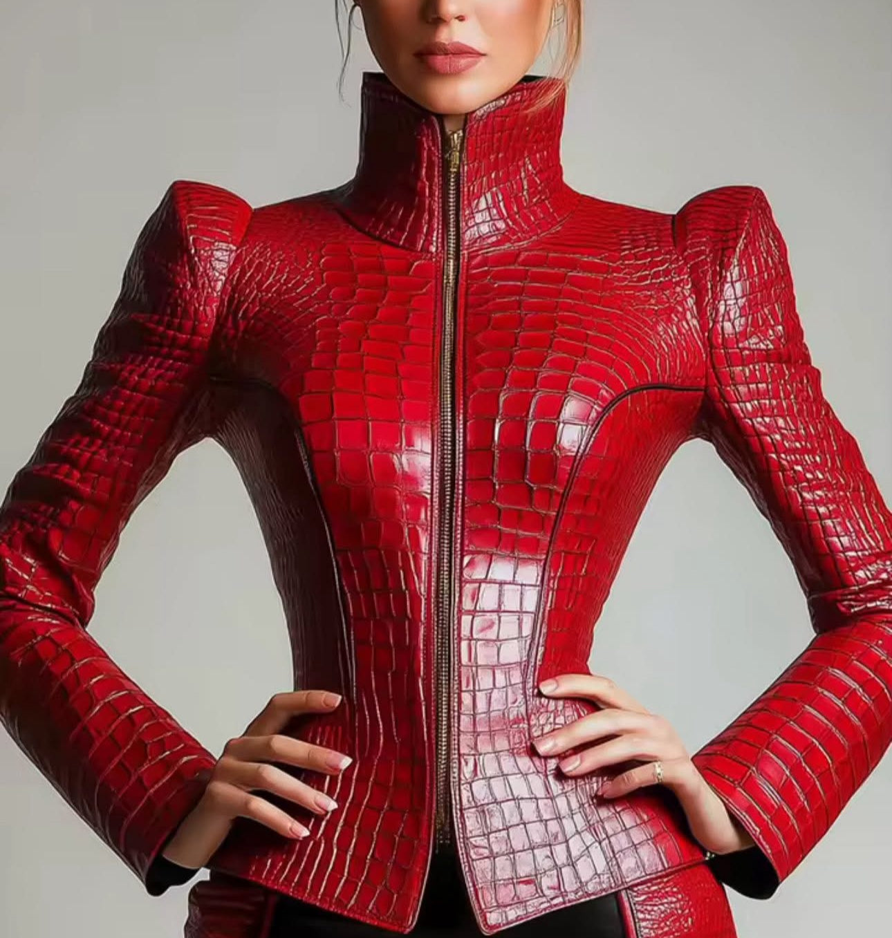 Red Leather Jacket (Jacket Only) – Red Carpet1