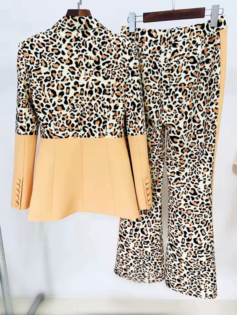 Cheetah Print Blazer Suit