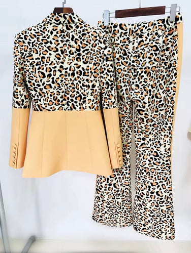 Cheetah Print Blazer Suit