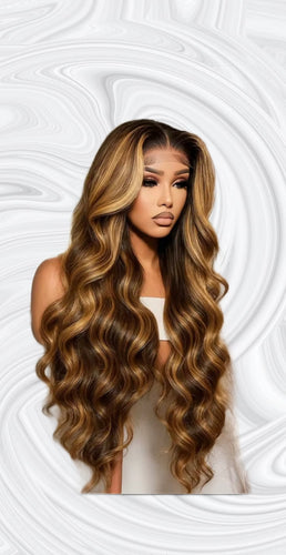 P4\27 Body Wave 250% Density Highlight Lace Front Wig