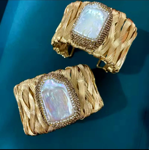 Woven Fresh Water Pearl Bangle (each sold separately)