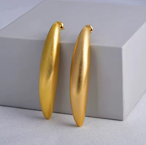 Vintage Metal Brushed Matte Long Fashion Earrings