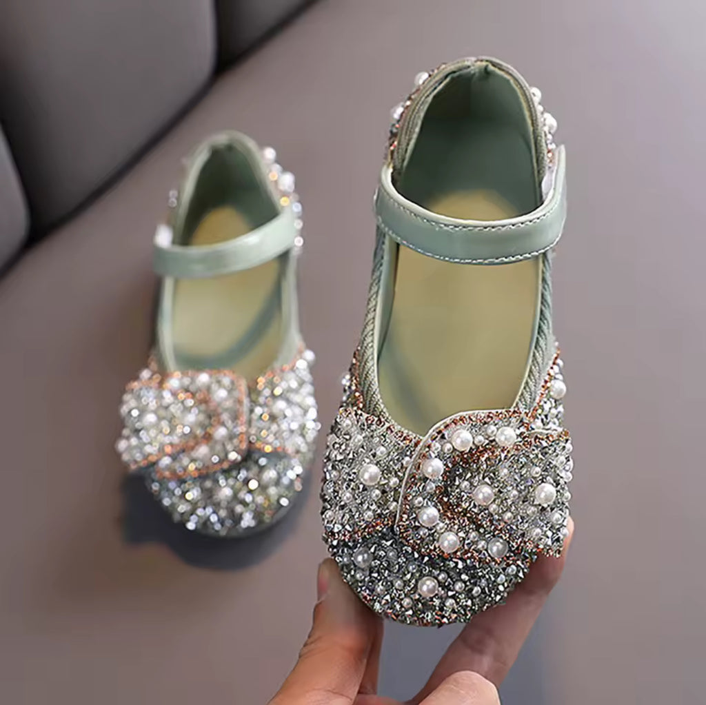 Girls Pearl/Rhinestone Flat