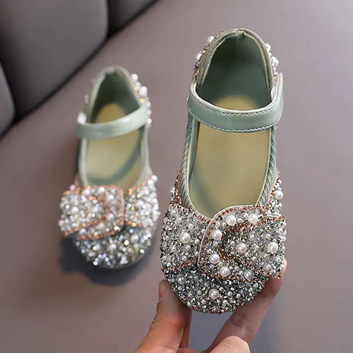 Girls Pearl/Rhinestone Flat