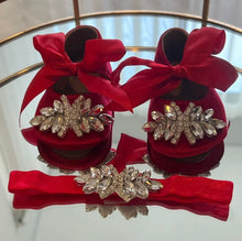 Load image into Gallery viewer, Red Carpet ready Velvet Ballet Flat with Headband