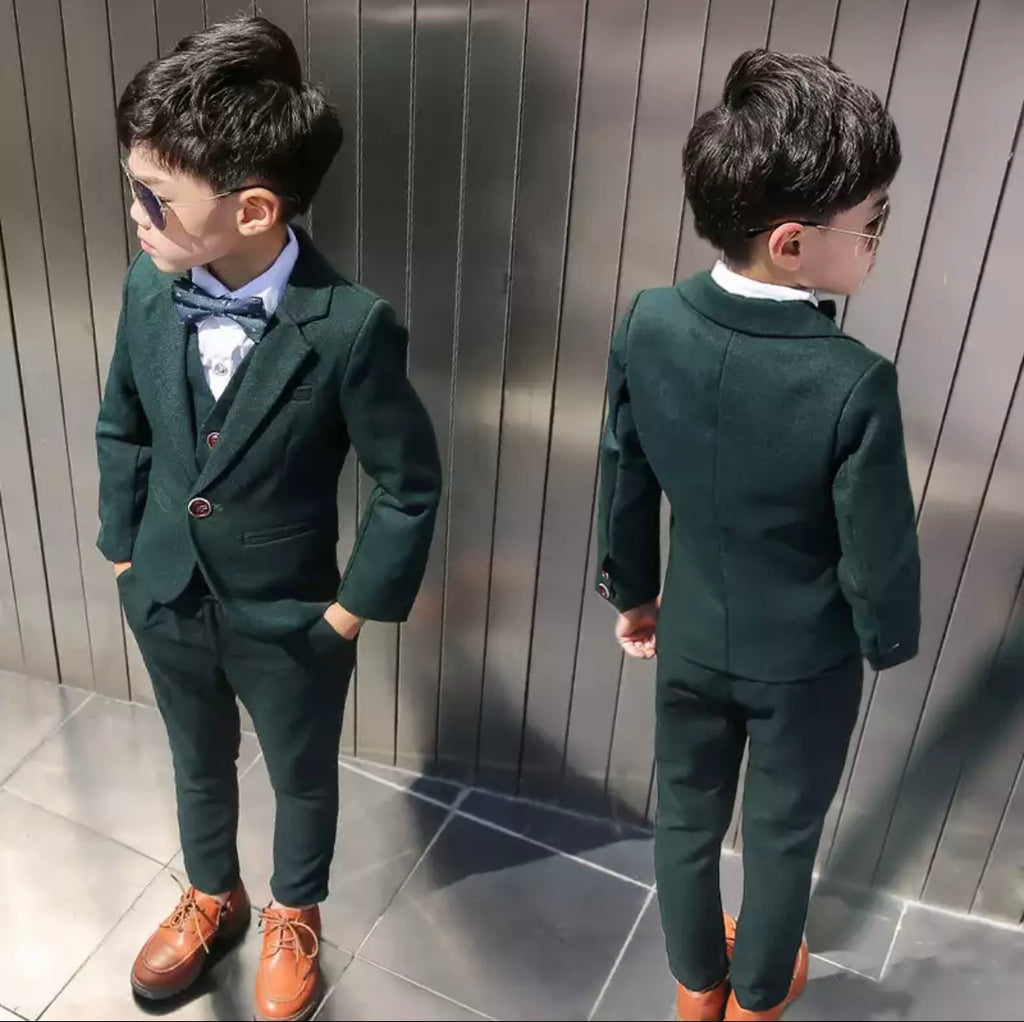 Hunter Green Kids 3 Piece Suit