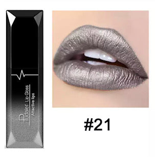 Silver Shade Waterproof Matte Velvet Glossy Lipstick/Lip Gloss #21