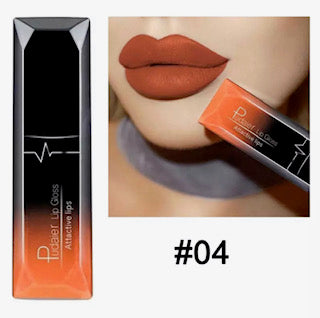 Orange Shade Waterproof Matte Velvet Glossy Lip Gloss/Lipstick #4