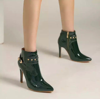 Forest Winter Green Ankle Boots