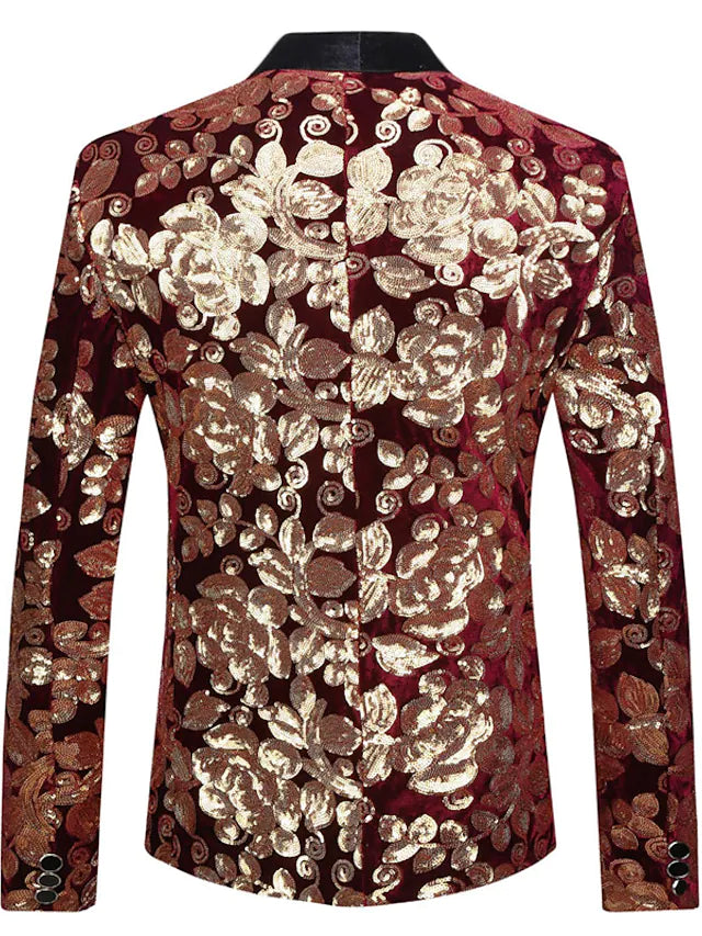 Men's Show Stopper 2-Piece Collar Floral Suit. ( Suit Jacket and Pants)