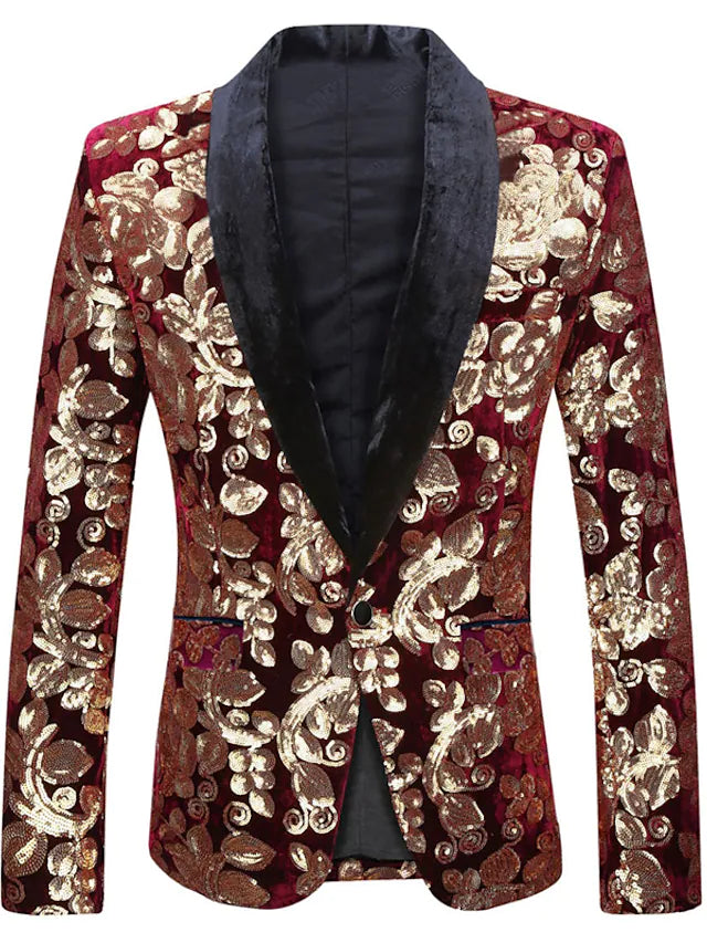 Men's Show Stopper 2-Piece Collar Floral Suit. ( Suit Jacket and Pants)